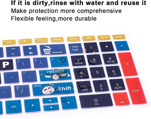 English Silicone Keyboard Cover for HP Envy x360 15.6''Series /2020 2019 Pavilion 15/Pavilion x360 15.6" Series/Envy 17 17.3" Series/Laptop 15t 17t 17-ca0011nr 17-by0040nr,Little Cat in Saudi Arabia