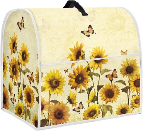 Sunflower Butterfly Kitchen Aid Mixer Cover Stand Mixer Dust Proof Cover with Accessory Storage Pockets and Handles, Fits All Tilt Head & Bowl Lift Models (Fits for 4.5-Quart and 5-Quart) in Saudi Arabia
