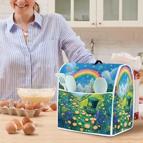 Sunflower Butterfly Kitchen Aid Mixer Cover Stand Mixer Dust Proof Cover with Accessory Storage Pockets and Handles, Fits All Tilt Head & Bowl Lift Models (Fits for 4.5-Quart and 5-Quart) in Saudi Arabia