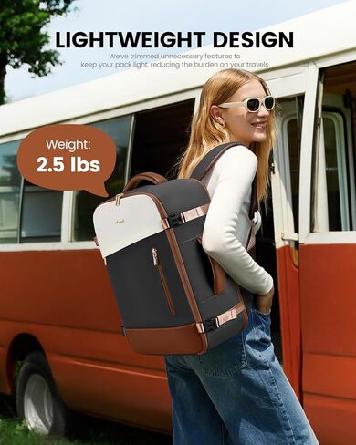 LOVEVOOK Travel Backpack For Women, 40L Carry On Backpack, Flight Approved Personal Item Travel Bag, Large Travel Essentials TSA Approved Luggage Waterproof Weekender Bag Fits 17" Laptop With 3 Cubes in Saudi Arabia