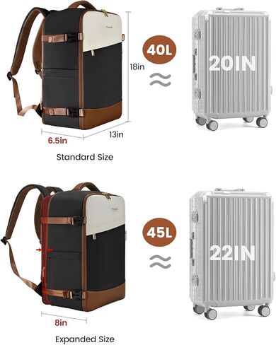 LOVEVOOK Travel Backpack For Women, 40L Carry On Backpack, Flight Approved Personal Item Travel Bag, Large Travel Essentials TSA Approved Luggage Waterproof Weekender Bag Fits 17" Laptop With 3 Cubes in Saudi Arabia
