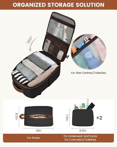 LOVEVOOK Travel Backpack For Women, 40L Carry On Backpack, Flight Approved Personal Item Travel Bag, Large Travel Essentials TSA Approved Luggage Waterproof Weekender Bag Fits 17" Laptop With 3 Cubes in Saudi Arabia