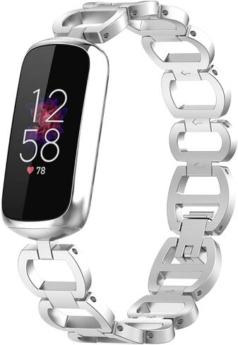 متوافق مع نطاقات Fitbit Luxe ، النطاق المعدني النحيف من الفولاذ المقاوم للصدأ ، أشرطة استبدال أشرطة لـ Fitbit Luxe Smart Watch للنساء الرجال in Saudi Arabia