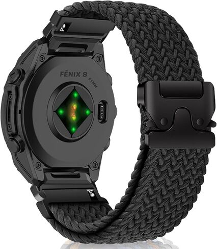 Nylon Bands Band for Garmin Enduro 3/Fenix 8 51mm/Descent Mk3i/tactix 7 AMOLED/Fenix 7X Pro Solar/7X/6X/6X Pro/6X Sapphire/5X, 26mm Nylon Sport Strap for Quatix 7X Stretchy Braided in Saudi Arabia