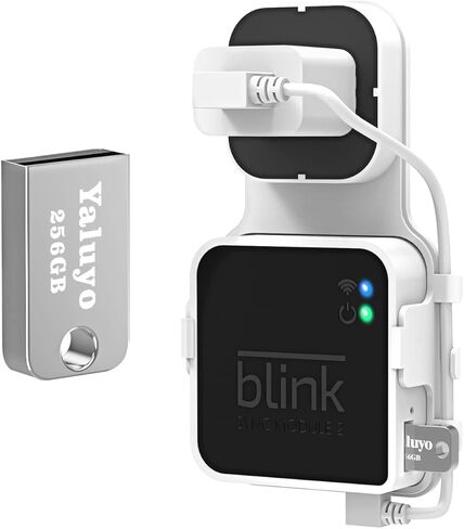 256GB USB Flash Drive and Outlet Wall Mount for Blink Sync Module 2 with Short Cable, No Messy Wires, Easy Move Mount Bracket Holder for Blink Outdoor Indoor Security Camera (1 Pack) in Saudi Arabia