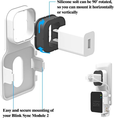256GB USB Flash Drive and Outlet Wall Mount for Blink Sync Module 2 with Short Cable, No Messy Wires, Easy Move Mount Bracket Holder for Blink Outdoor Indoor Security Camera (1 Pack) in Saudi Arabia