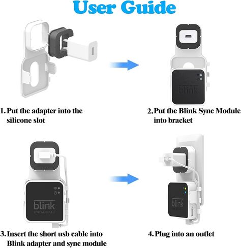 256GB USB Flash Drive and Outlet Wall Mount for Blink Sync Module 2 with Short Cable, No Messy Wires, Easy Move Mount Bracket Holder for Blink Outdoor Indoor Security Camera (1 Pack) in Saudi Arabia