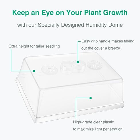 [Thick Plastic] 3-Set Strong Seed Starter Trays with 5" Humidity Domes for Seed Starting, Germination, Seedling Propagation & Plant Growing, Holds 144 Cells in Total in Kuwait