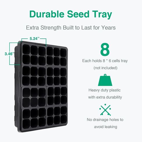 [Thick Plastic] 3-Set Strong Seed Starter Trays with 5" Humidity Domes for Seed Starting, Germination, Seedling Propagation & Plant Growing, Holds 144 Cells in Total in Kuwait