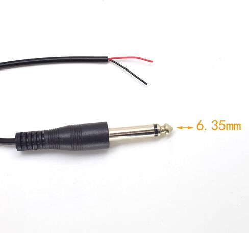 2pcs 6.35mm Mono Female Bare Wire Audio Pigtail Cord 1FT for Speaker Guitar in Saudi Arabia