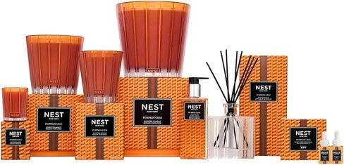NEST New York Reed Diffuser, Pistachio & Wild Fig - 5.9 fl oz - Fragrance for Up to 90 Days - Reusable, Refillable Glass Holder - Includes 8 All-Natural Reed Sticks - Flame Free in Kuwait