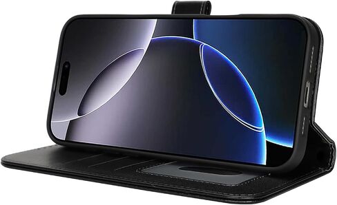 for iPhone 16 Pro Max Case Wallet with Card Holder,for iPhone 16 Pro Max Wallet Case for Women Men,PU Leather Shockproof Magnetic Buckle Stand Flip Phone Case-Black in Saudi Arabia