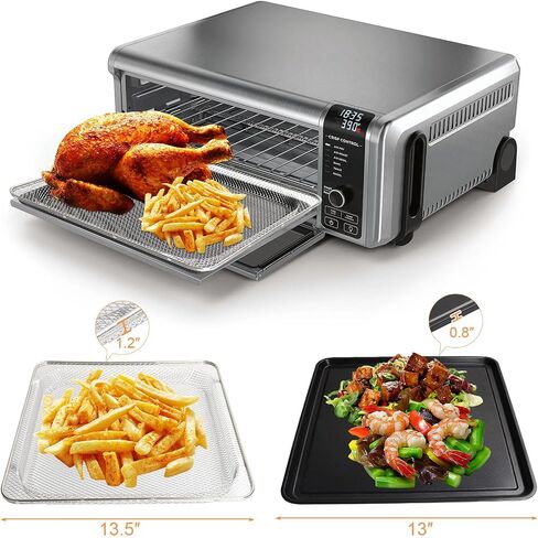 Air Fryer Tray & Basket for Ninja SP100, SP101, SP1001C, SP102 Foodi Air Fryer Replacement Parts, Nonstick Square Baking Sheet, Air Fryer Accessories for Ninja Foodi Air Fry Oven Accessories in Saudi Arabia