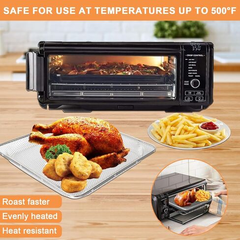 Air Fryer Tray & Basket for Ninja SP100, SP101, SP1001C, SP102 Foodi Air Fryer Replacement Parts, Nonstick Square Baking Sheet, Air Fryer Accessories for Ninja Foodi Air Fry Oven Accessories in Saudi Arabia