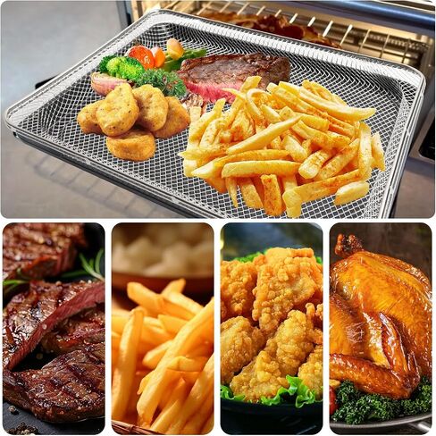 Air Fryer Tray & Basket for Ninja SP100, SP101, SP1001C, SP102 Foodi Air Fryer Replacement Parts, Nonstick Square Baking Sheet, Air Fryer Accessories for Ninja Foodi Air Fry Oven Accessories in Saudi Arabia
