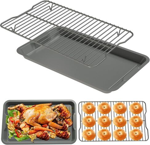 Air Fryer Tray & Basket for Ninja SP100, SP101, SP1001C, SP102 Foodi Air Fryer Replacement Parts, Nonstick Square Baking Sheet, Air Fryer Accessories for Ninja Foodi Air Fry Oven Accessories in Saudi Arabia