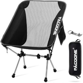 Ultra-Light Portable Camping Chair, Compact Folding Chair with Storage Bag and Bottle Opener, Lightweight Backpacking Chairs for Outdoor Camp, Picnic, Beach, Fishing, Hiking, Supports 330Lbs