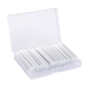 100PC Fiber Heat Shrinkable Tube (5.5mm Dia x 60mm length) Double Steel Needle Clear PE Fiber Splice Tubes Optical Fiber Fusion Splice Protection Sleeves