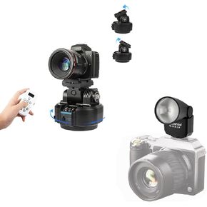 YT-1500 Auto Motorized Rotating Panoramic Head with Remote Control &Ztianfoto F02 Mini Camera Flash