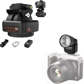 YT-1500 Pro Auto Motorized Rotating Panoramic Head with Remote Control&&Ztianfoto F02 Mini Camera Flash