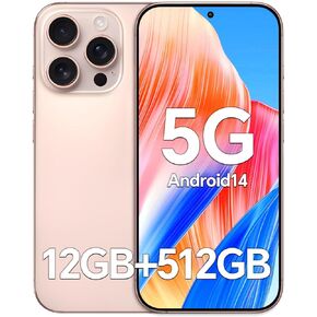Unlocked Phones F16 PROMAX,12GB+512GB,Snapdragon 888,6.7''FHD Screen, 108MP+48MP Camera Unlocked Smartphone, Long Battery Life 6800mAh, Face ID/Navigate/5G/Photos/GPS/Android 14 (Blue)