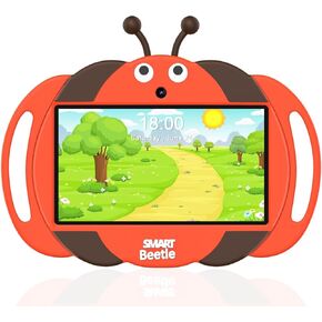 PRITOM Kids Tablet, 7 inch Tablet for Kids 32GB ROM Android 13 Bluetooth, WiFi, GMS, Parental Control, Dual Camera, Shockproof Case, Educational, Games(Orange)
