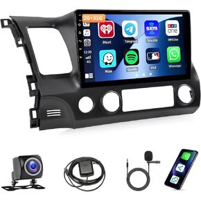 Leadfan Car Stereo Radio for Honda Civic 2006 2007 2008 2009 2010 2011 Wireless Carplay Android Auto - 10.1" HD IPS Touch Screen for Civic Bluetooth Car Radio GPS 5G WiFi AHD Backup Camera Mic