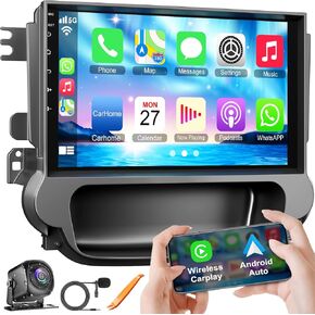 [8-Core 4+64G] Android 13 Carplay Stereo for 2011-2014 Chevrolet Chevy Malibu Radio with Wireless Carplay Android Auto, 9 Inch Touch Screen FM Radio, Bluetooth GPS WiFi 32EQ FM SWC+Mic