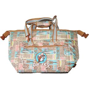 Buc-ee's 2025 Tiki Bag Soft Cooler 24 Cans Beaver Insulated Portable Ice Chest Box for Lunch, Beach, Drink, Beverage, Travel, Camping, Picnic, Car, Trips, with Zipper