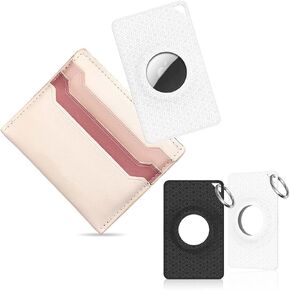 [2Pack] Card Case for Airtag, Flexible Slim Wallet Airtag Holder, Compatible with Apple Airtag, Soft Silicone, Handbag, Backpack, Pocket (Black+Green)