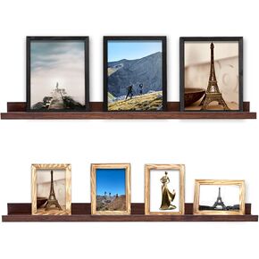 AZSKY 2pc 36in Natural Wood Floating Shelves, Country Rustic Style Wall Shelves for Kids Books, Photo Picture Ledge, Nursery Decor