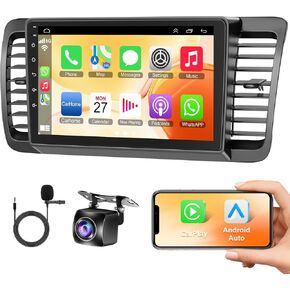 4+64GB Car Radio for Subaru Legacy Outback 2005-2009 Head Unit with Wireless Carplay&Android Auto, Android 13 IPS HD Car Stereo with GPS Wi-Fi Voice Control Bluetooth 5.2 FM DSP EQ SWC Backup Camera