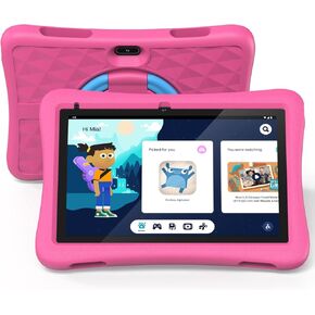 plimpton Kids Tablet, 10 inch Tablet for Kids, Android 13, Kids Space, Parental Control, 2GB RAM 32GB Storage, HD IPS Glass Screen, 6000mAh Battery, EVA Shockproof Case, PlimPad Kids10 (Pink)