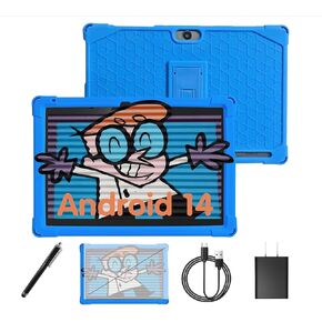 10.1 Inch Android 14 Kids Tablet with Case & Stylus - 6GB RAM 32GB Storage | KIDOZ Preloaded Learning Apps for Ages 3-12 | 5000mAh Battery GMS Certified WiFi Tablet for Toddlers & Children