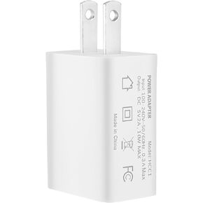 USB Wall Plug Charger Adapter, BENACES AC Power Connector, 5V 2A Power Charging Block Adapter Converter for Cell Phone, Computer, Camera, Bedside Lamp, Fan, LED Light String