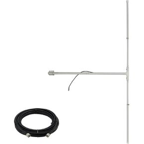 DP100 150W FM Transmitter Antenna Outdoor with 50ft RG-8U Low Loss Coaxial Cable -1/2 Wave FM Dipole Antenna for 87-108MHz, UHF-Male to N-Male Connector - Ideal for FM Transmitter Antenna