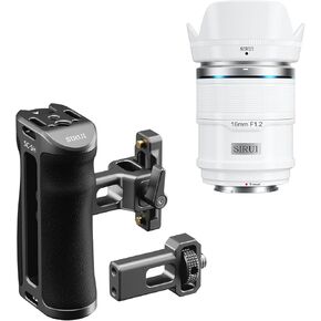 SIRUI Sniper 16mm Autofocus Lens, F1.2 Wide Angle APS-C Camera Lens for A5, A6, FX30, ZV-E10 (E Mount, White) and Side Handle