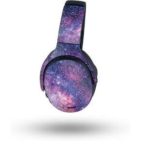 MightySkins Glossy Glitter Skin Compatible with Skullcandy Crusher ANC 2 - Violet Stars | Protective, Durable High-Gloss Glitter Finish | Easy to Apply