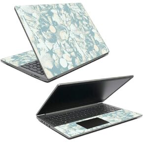 MightySkins Skin Compatible with Lenovo Ideapad S145 15" (2019) - Blue Seashells | Protective, Durable, and Unique Vinyl Decal Wrap Cover | Easy to Apply, Remove, and Change Styles | Made in The USA
