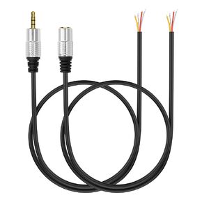 YACSEJAO Replacement 3.5mm TRRS Male Female Plug to Bare Wire Open End Audio Cable,Trichannel Audio Extension Adapter Cable(0.5M/1.6FT)