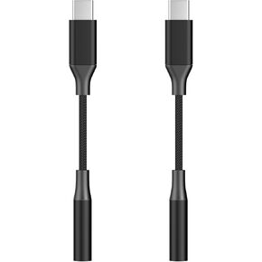 USB C to 3.5mm Female Headphone Jack Adapter, 2 Pack USB Type C to Aux Audio Dongle Cable Cord Compatible for iPhone 16/16 Plus/16 Pro/16 Pro Max/15/15 Plus/15 Pro/15 Pro Max, iPad Pro, Galaxy, Pixel