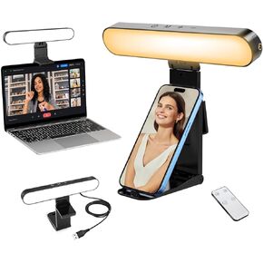 Yayusi Selfie Light للهاتف ، إضاءة دفق LED مع التحكم عن بُعد واللمس ، ملء ضوء حلقة Selfie للكمبيوتر المحمول ، ضوء حلقة هاتف الكمبيوتر لتسجيل الفيديو/البث المباشر/المكياج
