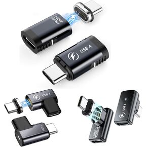 HanCenDa 140W Magnetic USB C Adapter 8Pack, 180 Degree USB C Magnetic Adapter 40Gbps Magnetic Adapter Support 8K@60Hz Video Display for Thunderboard 4/3 MacBook Pro/Air and More Type C Devices