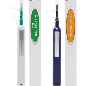 2pcs Fiber Optic Cleaner Pen, Fiber Optic Connector Cleaning Pen, Fiber Cleaning Pen Over 800 Cleans Times for 1.25mm LC 2.5mm SC/FC/STE2000