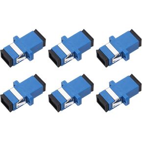 MECCANIXITY Fiber Optic Coupler SC/UPC Single Mode Simplex Fiber Optical Cable Adapter Fiber Optic Connectors for Network Internet, 6 Pack