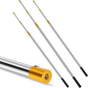 Nuenen 3 Pcs 2.6-6.2 ft Retractable Fishing Gaff Stainless Steel Telescopic Fishing Hook Pole Fishing Gaffs Fishing Gig Gaff with 8mm Screw Telescopic Gig Pole for Fishing Hook Harpoon