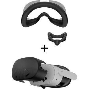 APEXINNO Silicone Face Pad Cover for Meta Quest 3S Accessories, Face Cushion Cover and Anti-Leakage Nose Pad Compatible with Oculus Quest 3S Original VR Headset,Include Lens Cover Protector Compatible