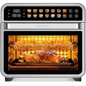 SEEDEEM 32QT Air Fryer Combo, 14-in-1 Extra Large Convection Oven with LED Touchscreen, Stainless Steel Countertop Oven for Family Cooking