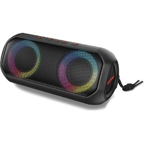 ION Uber Boom Ultra, High-Power Portable Bluetooth Stereo Speaker System with Lights, Rechargeable Battery, App Control, USB Playback, Water-Resistant and Sandproof, 80W