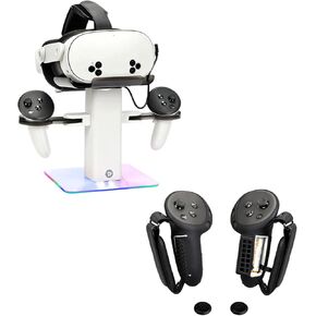 MetaQuest Vr Display Storage Stand and for Quest3/3S Adjustable with Battery Opening Controller Grips